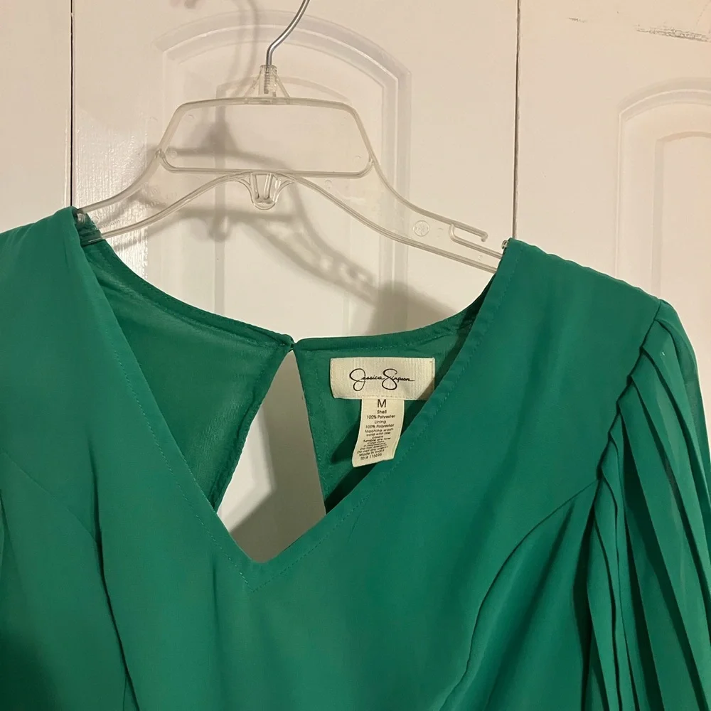 Jessica Simpson Green Long Sleeve Dress - Picture 2 of 5